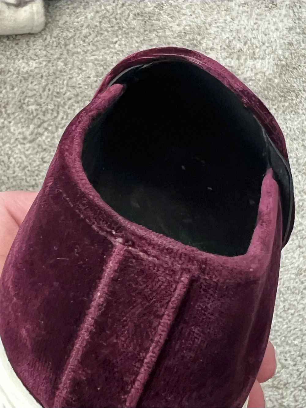 Vince Blair Velvet Slip On Sneakers Burgundy Oxblood Loafer Shoes Womens 7M - Picture 12 of 13
